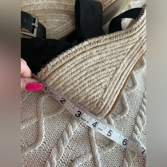 INC Black Faux Suede Side Buckle Catianna Wedge Women’s size 7.5 - Picture 6 of 12